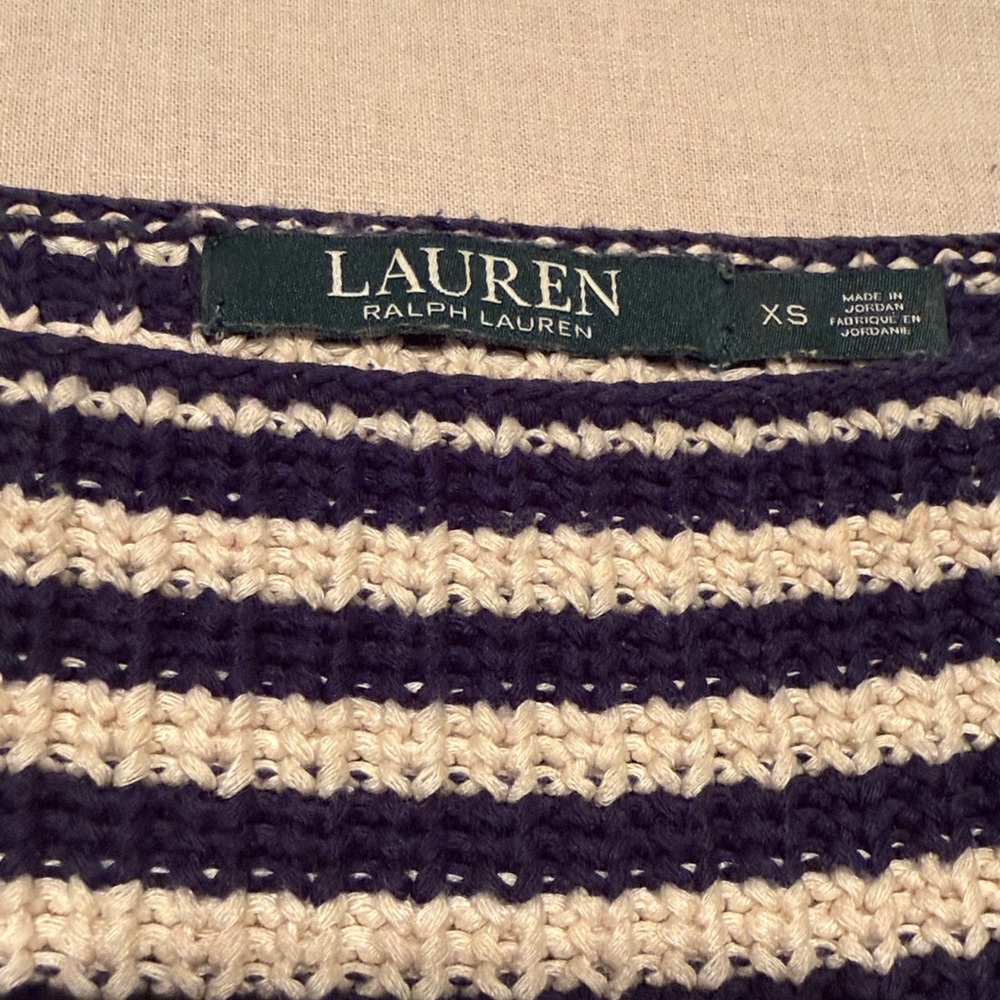 Lauren Ralph Lauren | Classic Striped Boatneck | Navy & Cream - Picture 4 of 9